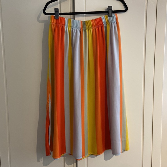Loft multi-color stripe midi skirt - Picture 1 of 8